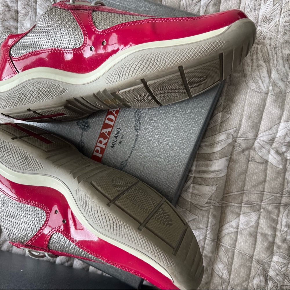 Prada Red/pink and Gray Sneakers - Picture 5 of 7
